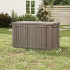 Yardgrace 270 Gallon Outdoor Storage Box Waterproof, Resin Deck Boxes with Lockable Lid & UV-Resistant for Patio, Pool, Garden Furniture Cushions & Accessories, Coffee