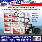 Mifflin-USA Card Protector (4x3 Inch, Clear, Bulk 50 Pack) Quick Load Horizontal No Zipper Name ID Badge Holder