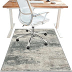 Office Chair Mat for Hardwood Tile Floor, Abstract 36"X 48" Desk Mats for Office Chair on Rolling Chairs Carpet, Desk Anti-Slip 1/5" Thick Rug for Computer Chair, Thin Low-Pile Floor Mat, Green Beige