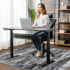Office Chair Mat for Hardwood Tile Floor, Abstract 48"X 60" Desk Mats for Office Chair on Rolling Chairs Carpet, Desk Anti-Slip 1/5" Thick Rug for Computer Chair, Thin Low-Pile Floor Mat, Dark