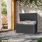 TARKARI 320 Gallon Lockable Resin Deck Box, Waterproof & UV-Resistant Outdoor Storage Box for Outdoor Cushion Storage, Garden Tools & Pool Accessories Storage, Black