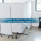 VIVO Freestanding 24 x 66 inch Privacy Panel, Mobile Cubicle Divider, Single 24 inch Wall Partition with 2-Sided Zipper Attachment System, Gray, PP-1-T024G-M