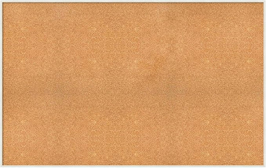 Amanti Art Natural Cork Board for Wall, 35x55 Vision Board with White Frame, Oversize Corkboard Office Decor for Home Organization, Modern Corkboard Pinboard to Display Items for Home Organization in