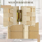 HOMCOM Room Divider, 6 Panel Folding Privacy Screen, 5.6' Tall Freestanding Wall Partition for Home Office, Bedroom, Beige