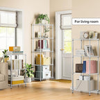 M MZG 3 Tiers Shelf Metal Storage Shelves Wire Rack Closet Organizers with Wheel for Garage Kitchen Bathroom Laundry Chrome 11.8" D x 17.7" W x 28.8" H