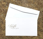 Custom Gift Certificates Cards with Envelopes 100 set - Metal Plate Image- Gift Coupons,Vouchers for Small Business