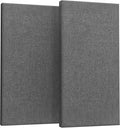 2” Thick Acoustic Panels with Hanging Hardware, 2 PCS 47.2” x 23.6” Fiberglass Sound Absorbing Panels for Home Theater Church Office Wall,Heather Grey