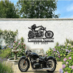 Custom Motorcycle Metal Sign Personalized Biker Name Sign Motorcycle Wall Art Motorbike Signs Garage/Man Cave Decor Gift for Bikers Men Husband