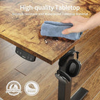 Agilestic Electric Standing Desk, Large 63 x 24 Inches Height Adjustable Desk, Sit Stand up for Work Office Home, Ergonomic Rising Computer Table with Memory Preset, Rustic Brown
