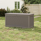 Yardgrace 320 Gallon Outdoor Storage Box Waterproof, Resin Deck Boxes with Lockable Lid & UV-Resistant for Patio, Pool, Garden Furniture Cushions & Accessories, Coffee