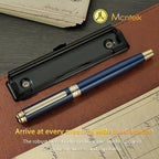 MCNTEIK 317 Fountain Pen,Stunning Luxury Piano Lacquer,18K Gilded Nib(Medium),Gorgeous 24K Gold Finish, Ink Converter,Nice Gift for Men&Women-Elegant,Executive,Fancy Pens for Writing, BU-M
