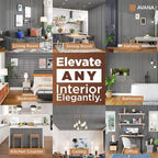 Avana Acoustic Wood Wall Panels – 94.4 x 12.6 Inch Gray Oak Acoustic Panels 2 PCs – Wall Panels For Interior Wall Decor For Homes, Offices, Studios – Pleasing Decorative Wood Panels For Wall