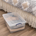 Superio Storage Bins with Lids, Clear Plastic Containers for Organizing, Stackable Totes, BPA Free, Odor Free, Organizer Boxes for Home, and Dorm (4 Pack, 60 Quart)