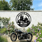 Custom Motorcycle Couple Metal Signs Personalized Couple Name Sign Motorbikes Wall Art Decor Motorcycle Sign Anniversary Day Gift Wedding Valentine's Day Gift for Couple