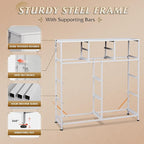WLIVE White Dresser for Bedroom with 10 Drawers, Chest of Drawers with Side Pockets and Hooks, PU Storage Dresser, Sturdy Metal Frame, Drawers Organizer Unit for Living Room, Hallway, Closet