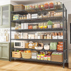 REIBII 83" H Storage Shelves 3840LBS Metal Shelving Unit 6 Tier Wire Shelving Commercial Adjustable Garage Shelving Heavy Duty for Storage Rack for Pantry, Garage, Kitchen, 83" H x 55.5" W x 18" D