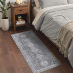 GENIMO Runner Rug 2x5 Non Slip Machine Washable Hallway Runner Rug, Low Pile Lightweight Rugs for Entryway, Hallway, Kitchen and Corridor, Vintage Grey