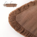Foindtower Set of 2 Decorative Linen Fringe Throw Pillow Covers Cozy Farmhouse Boho Cushion Cover with Tassels Soft Accent Pillowcase for Couch Sofa Bed Living Room Home Decor 20×20 Inch Rust