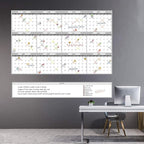 Large Dry Erase Wall Calendar - 48"x60" 2026 Undated Yearly Wall Calendar for Home, Office, School Projects - Jumbo Erasable and Reusable Laminated Yearly Planning Board