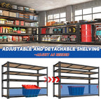 ROOMFAVE 60" W Garage Shelving 72" H Metal Shelving 3500LBS Storage Shelves Heavy Duty 5 Tier Adjustable Shelving Unit for Storage Rack Pantry Shelf Commercial,60" W x 18" D x 72" H