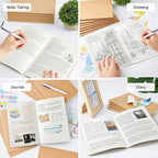 feela 90 Pack Kraft Notebooks Bulk, Lined Travel Journals Note Pad Notebooks for Men Women Girls Students, Making Plans Writing Memos Office School Supplies, A5, 60 Pages, 8.3” X 5.5”