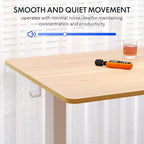 FLEXISPOT One-Piece Electric Standing Desk, 60 x 24 Inches Adjustable Desk with Seamless Desktop, Memory Controller Height Adjustment (White Frame + Maple Desktop, 2 Packages)