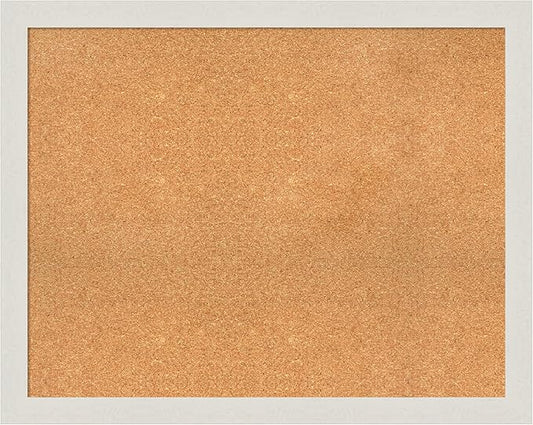 Amanti Art Natural Cork Board for Wall, 31x39 Vision Board with White Frame, Large Corkboard Office Decor for Home Organization, Country Rustic Corkboard Pinboard to Display Items for Home
