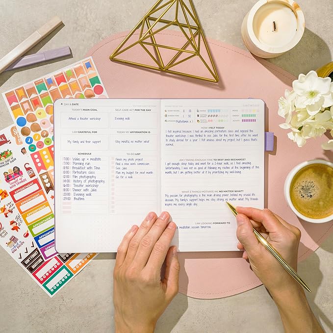 Clever Fox Self-Care Journal – Daily Reflection Notebook – Mental Health & Personal Development Planner, Meditation & Mood Log, A5 (Lavender)