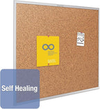 Quartet Cork Board, Bulletin Board, 6' x 4' Corkboard, Aluminum Frame, Silver (2307)