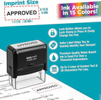 Custom Self Inking Rubber Stamp - Up to 3 Lines of Text - Choose from 15 Ink Colors - Small Size