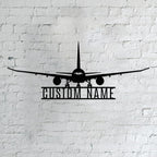 Personalized Metal Airplane Wall Art, Airplane Name Sign, Customized Pilot Name Sign, Airplane Hangar Sign Decor, Aviation Home Office Decor, Large Outdoor Decor, Pilot Gifts, Aircraft Lovers Gift
