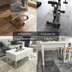 [Tempered Glass] 36“ x 36” Beveled Edge Glass Chair Mat with Polished Edge Clear Office Chair Mat, Glides Smoothly, Suitable for Carpet or Hardwood Floors