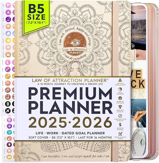 2025-2026 Planner Weekly and Monthly | 16-Month Life Planner to Increase Focus & Productivity | Reduce Overwhelm & Achieve Your Biggest Goals | Include Gift Box & Stickers | Sep 2025-Dec 2026