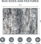 Office Chair Mat for Hardwood Tile Floor, Abstract 36"X 48" Desk Mats for Office Chair on Rolling Chairs Carpet, Desk Anti-Slip 1/5" Thick Rug for Computer Chair, Thin Low-Pile Floor Mat, Dark Gray