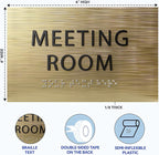 ADA CENTRAL SIGNS - 6" X4" Meeting Room Sign - ADA Compliant Tactile Graphics Grade 2 Braille Text Acrylic Wall Sign | Privacy, Interview, Room Name Sign for Schools, Hospitals, Offices, & Apartments