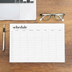 Weekly Schedule Pad, Tear Off Undated Weekly Planner Notepad, A4 Size (8,3" X 11,7"), Premium Thick Paper with Cardboard Back Support, Desk Planner by Hadigu