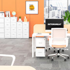 INTERGREAT 2 Drawers File Cabinet with Lock, 18" D Metal White Vertical Filing Cabinet for Hanging Folders, Easy Assemble
