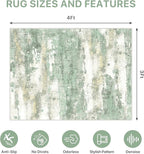 Office Chair Mat for Hardwood Tile Floor, Abstract 36"X 48" Desk Mats for Office Chair on Rolling Chairs Carpet, Desk Anti-Slip 1/5" Thick Rug for Computer Chair, Thin Low-Pile Floor Mat, Green