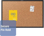 Quartet Cork Board, Bulletin Board, 5' x 3' Corkboard, Black Frame (2305B)
