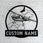 Personalized Metal Airplane Wall Art, Airplane Name Sign, Customized Pilot Name Sign, Airplane Hangar Sign Decor, Aviation Home Office Decor, Large Outdoor Decor, Pilot Gifts, Aircraft Lovers Gift