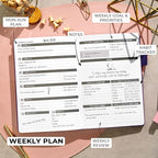 Clever Fox Planner – Undated Weekly & Monthly Planner for Productivity, Time Management & Goals – Organizer Journal – A5 (Purple)