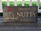 Custom Family Name Sign | Personalized Wooden Wedding Gift | Rustic Last Name Wood Plaque | Established Date Sign |Аnniversаrу (Nutty Style)