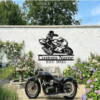 Personalized Motorcycle Metal Sign Custom Biker Name Sign Dirt Bike Wall Decor Motorcycle Home Decor Motorbikes Sign Garage Decor Gifts for Men Husband Rider