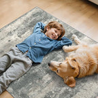 Office Chair Mat for Hardwood Tile Floor, Abstract 48"X 60" Desk Mats for Office Chair on Rolling Chairs Carpet, Desk Anti-Slip 1/5" Thick Rug for Computer Chair, Thin Low-Pile Floor Mat, Green Beige
