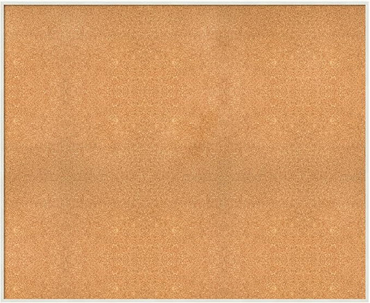 Amanti Art Natural Cork Board for Wall, 37x45 Vision Board with White Frame, Oversize Corkboard Office Decor for Home Organization, Modern Corkboard Pinboard to Display Items for Home Organization in