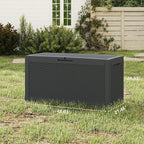 Yardgrace 100 Gallon Outdoor Storage Box Waterproof, Resin Deck Boxes with Lockable Lid & UV-Resistant for Patio, Pool, Garden Furniture Cushions & Accessories, Black