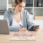 Personalized Name Plate for Desks, Custom Desk Name Plates, Acrylic Name Plate Office Desk Accessories, Personalized Office Gifts for Coworkers Teachers, Employee Appreciation Gifts (B-Leopard Print)