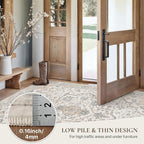 GENIMO Runner Rug 2'6"x6 Machine Washable Non Slip Vintage Hallway Runner Rug, Low Pile Lightweight Rugs for Indoor Entryway, Hallway, Kitchen and Corridor