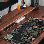Aesthetic Vintage Dark Flower Plants Wildflowers Large Gaming Mousepad XXL Keyboard Mouse Mat Full Desktop Mat Women Desk Cover Mat for Work Office Home 31.5x15.8 in