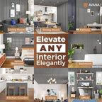 Avana Acoustic Wood Wall Panels – 94.4 x 12.6 Inch Gray Oak Acoustic Panels 4 PCs – Wall Panels For Interior Wall Decor For Homes, Offices, Studios – Pleasing Decorative Wood Panels For Wall